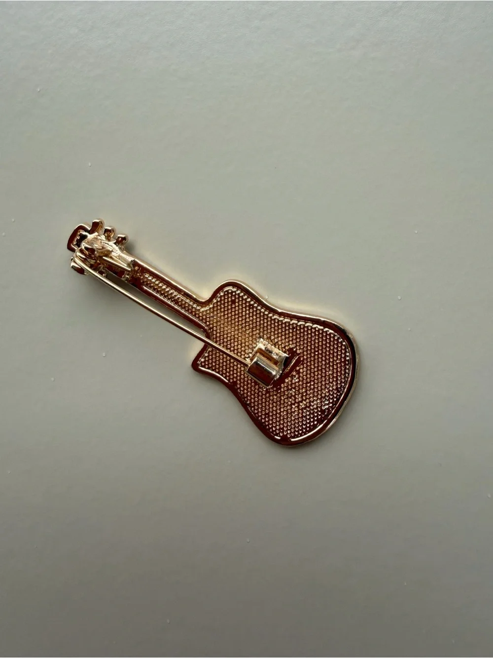 Black Acoustic Guitar Enamel Pin